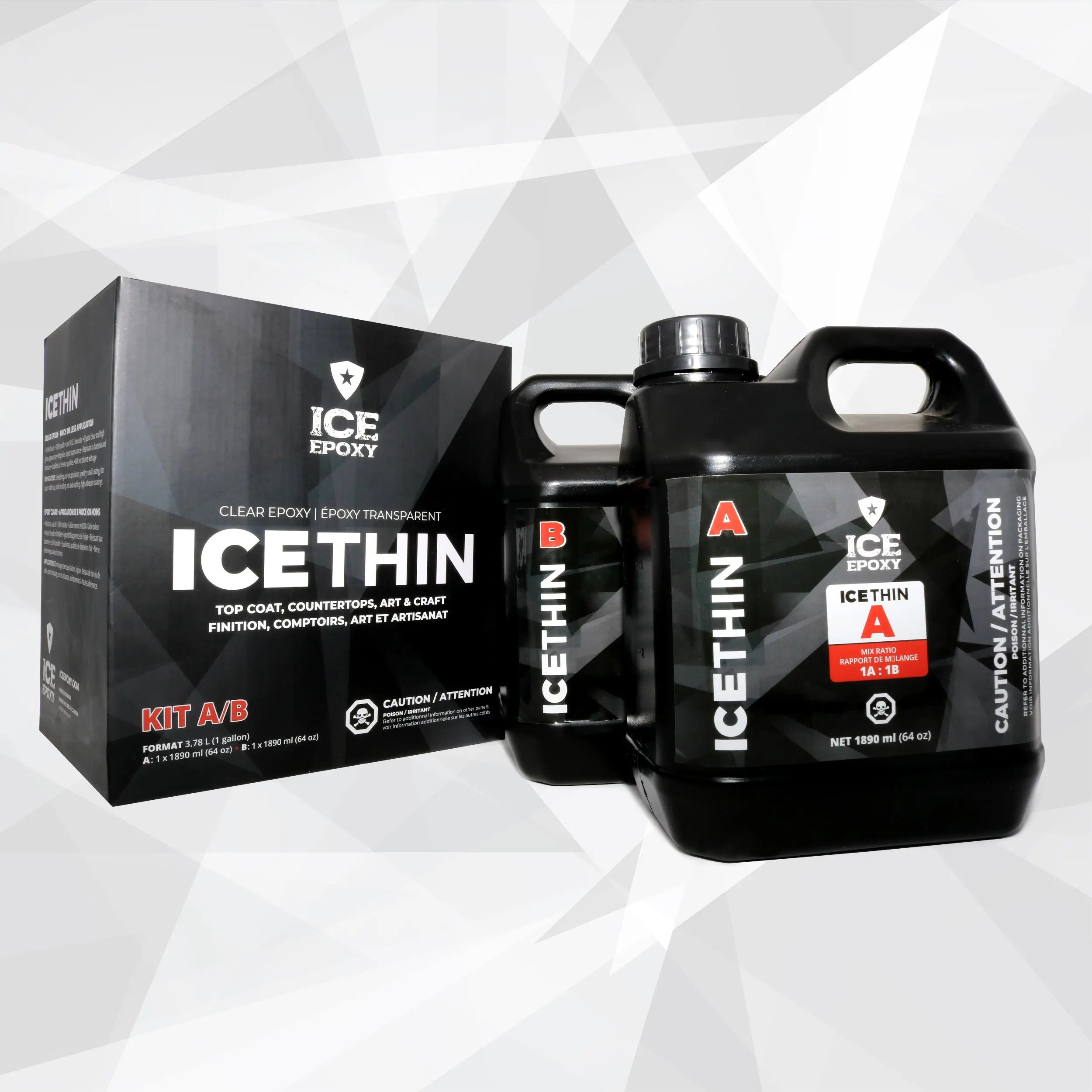 IceThin - Resina epoxi transparente 1:1, brillo de alto brillo, el mejor  kit de resina para artistas, ideal para fundición y moldeo transparente